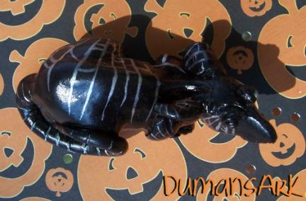 Silver Spider Weaved Spooky Rat Sculpture