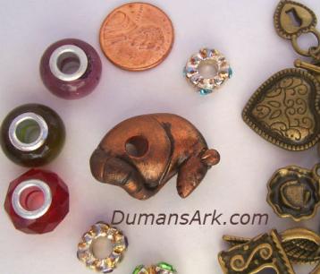 Rat Slider Beads - Faux Bronze single - slider through the hip